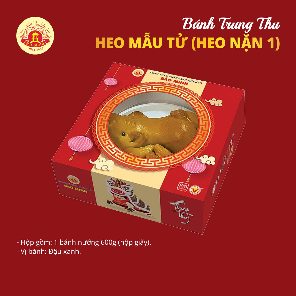 Bánh Trung Thu Bảo Minh Hộp Heo Mẫu Tử (Heo Nặn 1) 600g Mã Bánh 695 Bánh Trung Thu Bảo Minh Hộp Heo Mẫu Tử (Heo Nặn 1) 600g Mã Bánh 695