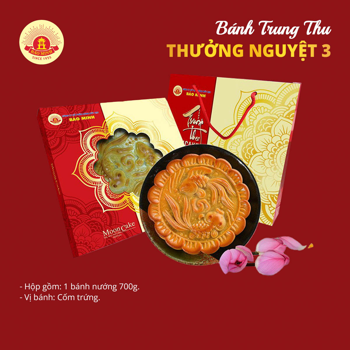 Bánh Trung Thu Bảo Minh Hộp Thưởng Nguyệt 3 Trọng Lượng 700g Mã 677 Bánh Trung Thu Bảo Minh Hộp Thưởng Nguyệt 3 Trọng Lượng 700g Mã 677