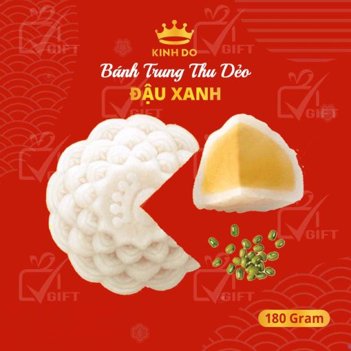 Bánh Trung Thu Kinh Đô Bánh Dẻo Đậu Xanh Trọng Lượng 180g – [Mã: 96]