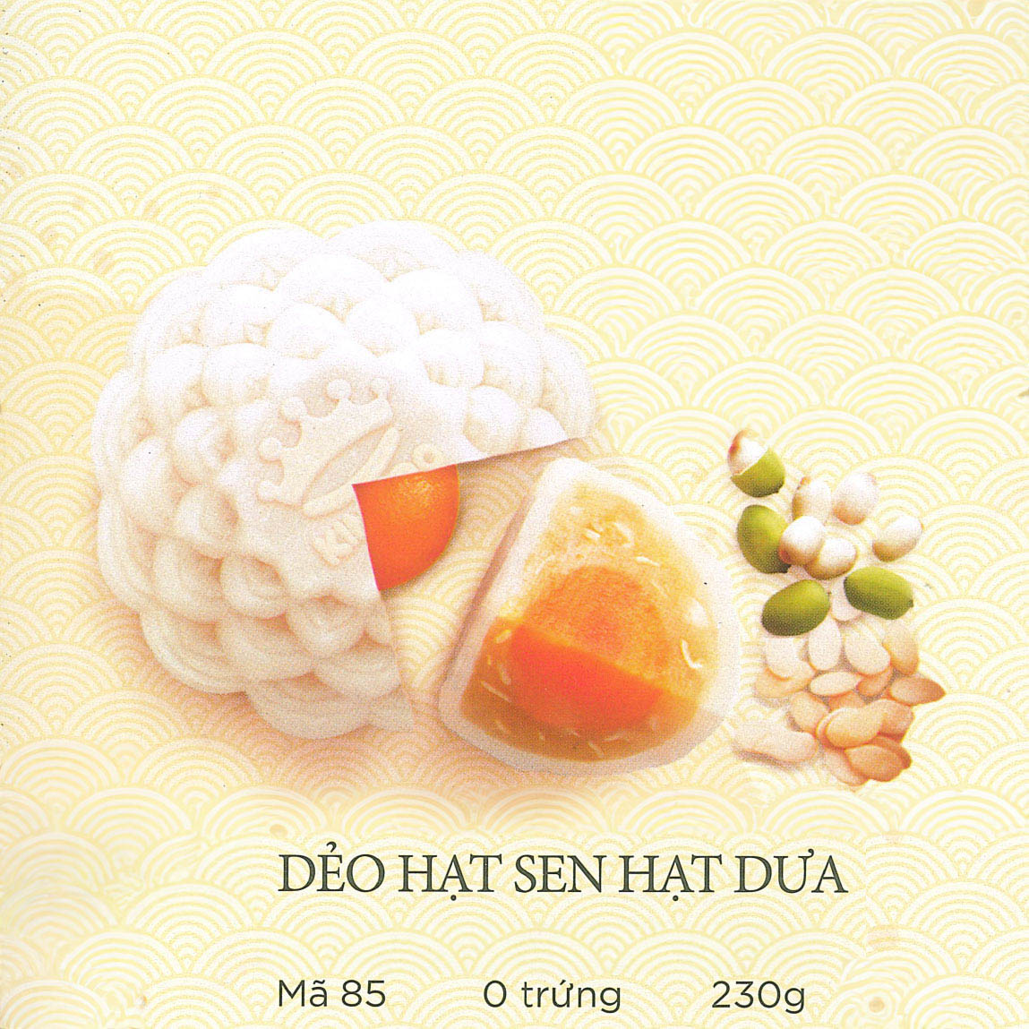 Bánh Trung Thu Kinh Đô Bánh Dẻo Hạt Sen Hạt Dưa 0 Trứng 230g – [Mã: 85]