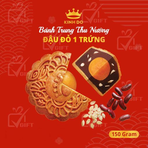 Bánh Trung Thu Kinh Đô Bánh Nướng Đậu Đỏ 1 Trứng 150g – [Mã: R1]