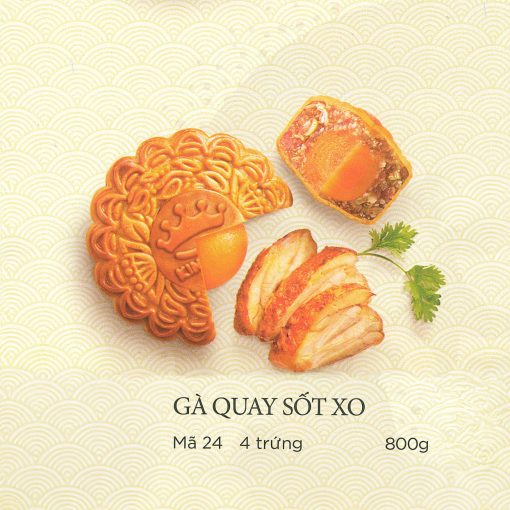 Bánh Trung Thu Kinh Đô Bánh Nướng Gà Quay Sốt X.O 4 Trứng 800g – [Mã: 24]