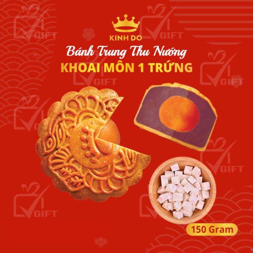 Bánh Trung Thu Kinh Đô Bánh Nướng Khoai Môn 1 Trứng 150g – [Mã: M1]