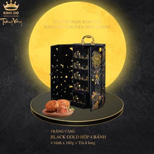Bánh Trung Thu Kinh Đô Trăng Vàng BLACK & GOLD Hộp 4 Bánh (Mã: G4)