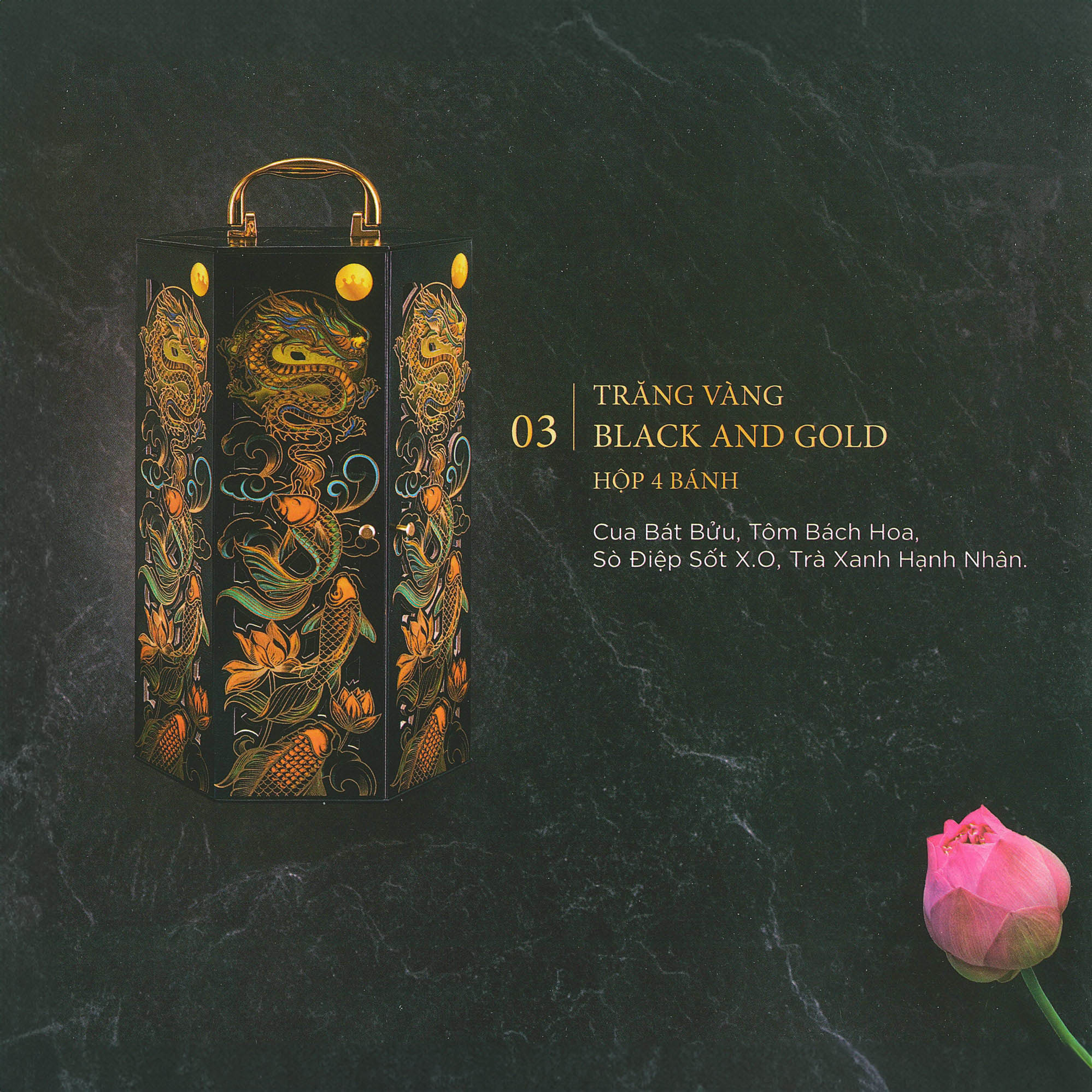 Bánh Trung Thu Kinh Đô Trăng Vàng BLACK & GOLD Hộp 4 Bánh (Mã: G4) Bánh Trung Thu Kinh Đô Trăng Vàng BLACK & GOLD Hộp 4 Bánh (Mã: G4)