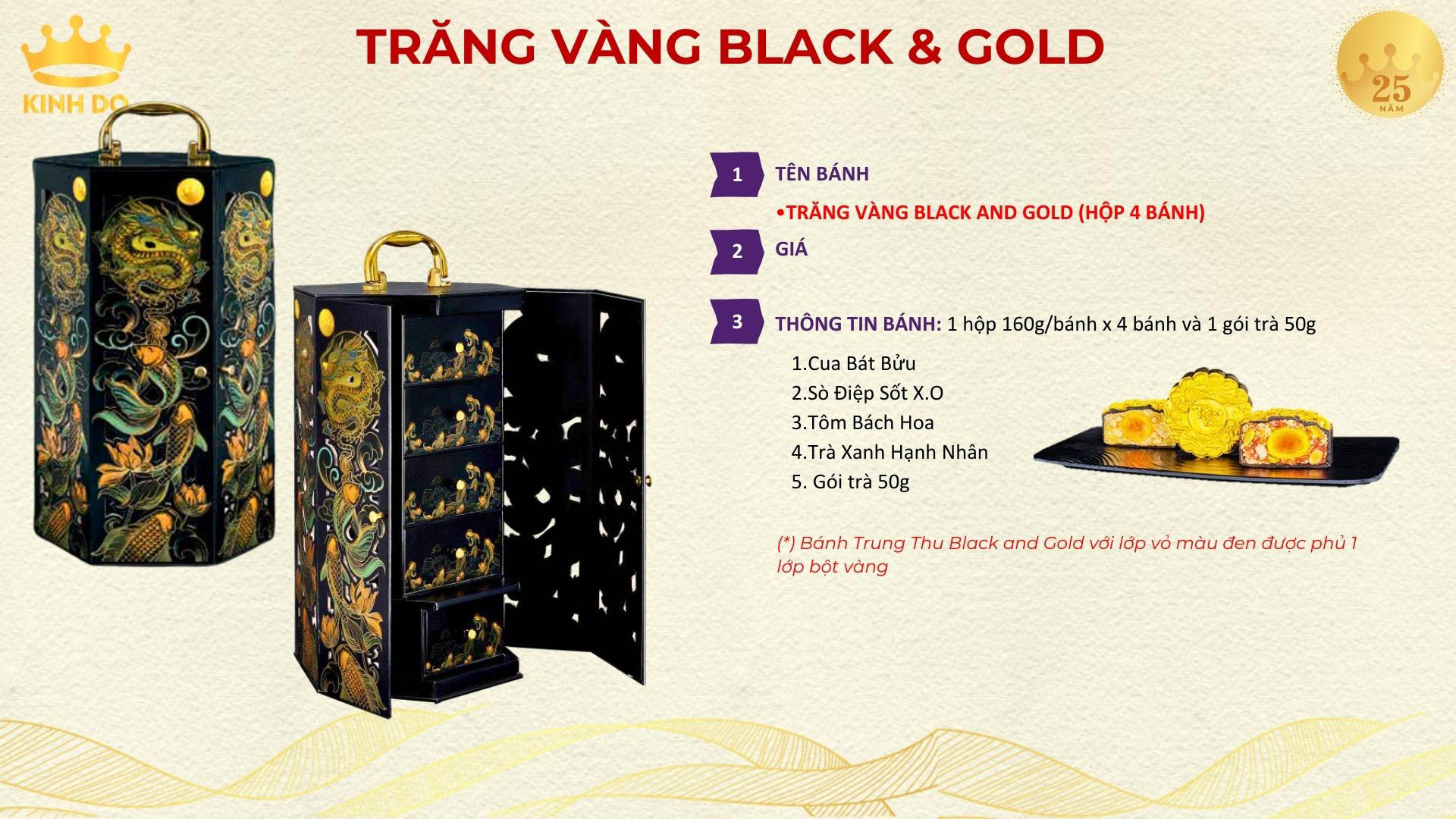 Bánh Trung Thu Kinh Đô Trăng Vàng BLACK & GOLD Hộp 4 Bánh (Mã: G4) Bánh Trung Thu Kinh Đô Trăng Vàng BLACK & GOLD Hộp 4 Bánh (Mã: G4)