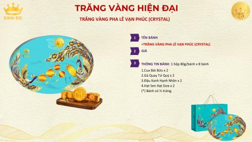 Bánh Trung Thu Kinh Đô Trăng Vàng Pha Lê Vạn Phúc (XANH) – [Mã: PLX6]