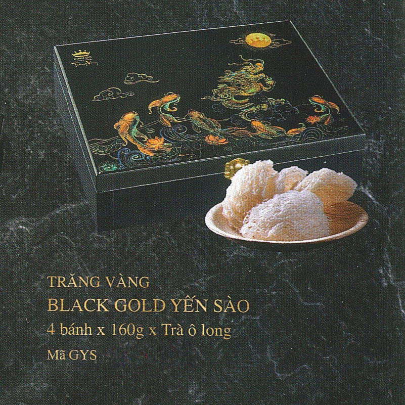 Bánh Trung Thu Kinh Đô-Trăng Vàng BLACK & GOLD Yến Sào Hộp Sơn Mài (Mã: GSY)