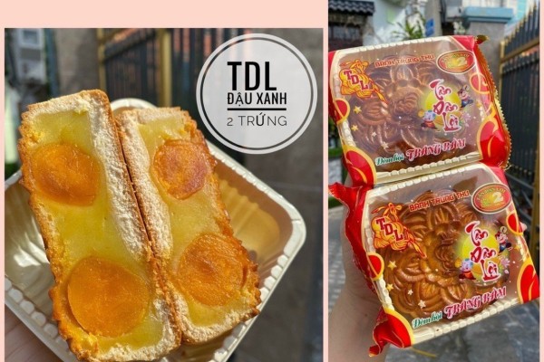 Bánh trung thu Tân Dân Lợi 1 bánh đậu xanh 2 trứng 200G