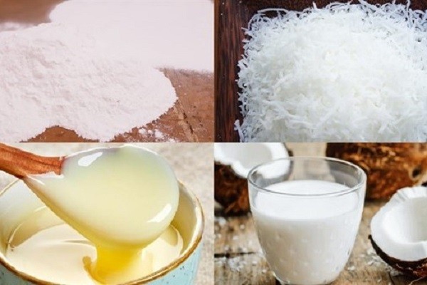 Một số nguyên liệu để làm nhân sữa dừa (Ảnh: Internet)