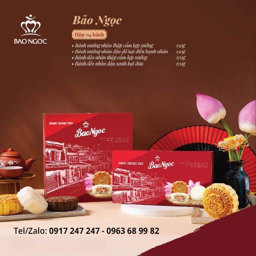 Banh Trung Thu Bao Ngoc Truyền Thống Hộp 4 Bánh