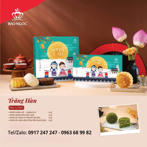 Banh Trung Thu Bao Ngoc Trăng Hàn Hộp 4 Bánh