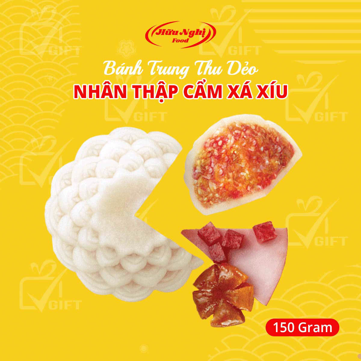 Banh Trung Thu Hữu Nghị Dẻo Nhân Thập Cẩm Xá Xíu 150g