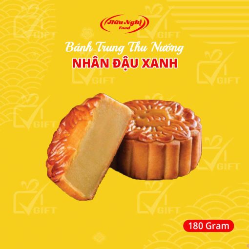 Banh Trung Thu Hữu Nghị Nướng Nhân Đậu Xanh 180g