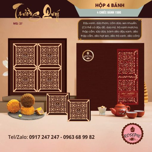 Bánh Trung Thu Rose Pie Hộp Trường Quý- [Mã: 37]